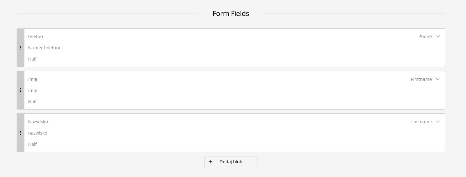 Forms screen